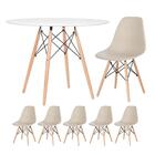 Kit - Mesa Redonda Eames 100 Cm Branco + 5 Cadeiras Eiffel Ds