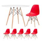 Kit - Mesa Redonda Eames 100 Cm Branco + 5 Cadeiras Eiffel Ds