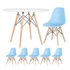 Kit - Mesa Redonda Eames 100 Cm Branco + 5 Cadeiras Eiffel Ds