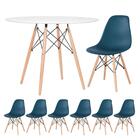 Kit - Mesa Redonda Eames 100 Cm Branco + 6 Cadeiras Eiffel Ds