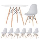 Kit - Mesa Redonda Eames 100 Cm Branco + 6 Cadeiras Eiffel Ds