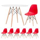 Kit - Mesa Redonda Eames 100 Cm Branco + 6 Cadeiras Eiffel Ds