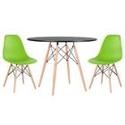 Kit - Mesa Redonda Eames 100 Cm Preto + 2 Cadeiras Eiffel Dsw