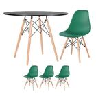 Kit - Mesa Redonda Eames 100 Cm Preto + 3 Cadeiras Eiffel Dsw