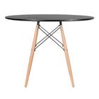 Kit - Mesa Redonda Eames 100 Cm Preto + 4 Cadeiras Eiffel Dsw