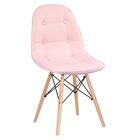 Kit - Mesa Redonda Eames 100 Cm Preto + 4 Cadeiras Estofadas