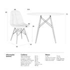 Kit - Mesa Redonda Eames 100 Cm Preto + 4 Cadeiras Estofadas
