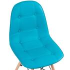 Kit - Mesa Redonda Eames 100 Cm Preto + 4 Cadeiras Estofadas