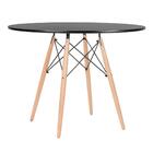 Kit - Mesa Redonda Eames 100 Cm Preto + 6 Cadeiras Eiffel Dsw