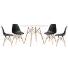 Kit - Mesa Redonda Eames 120 Cm Branco + 4 Cadeiras Eiffel Ds