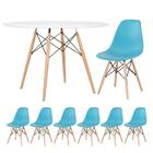 Kit - Mesa Redonda Eames 120 Cm Branco + 6 Cadeiras Eiffel Ds