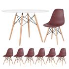 Kit - Mesa Redonda Eames 120 Cm Branco + 6 Cadeiras Eiffel Ds