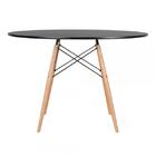 Kit - Mesa Redonda Eames 120 Cm Preto + 4 Cadeiras Eiffel Dsw