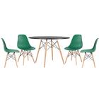 Kit - Mesa Redonda Eames 120 Cm Preto + 4 Cadeiras Eiffel Dsw