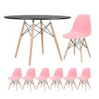 Kit - Mesa Redonda Eames 120 Cm Preto + 6 Cadeiras Eiffel Dsw