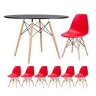Kit - Mesa Redonda Eames 120 Cm Preto + 6 Cadeiras Eiffel Dsw