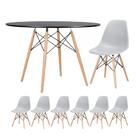 Kit - Mesa Redonda Eames 120 Cm Preto + 6 Cadeiras Eiffel Dsw