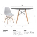 Kit - Mesa Redonda Eames 120 Cm Preto + 6 Cadeiras Eiffel Dsw