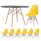 Kit - Mesa Redonda Eames 120 Cm Preto + 6 Cadeiras Eiffel Dsw