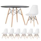 Kit - Mesa Redonda Eames 120 Cm Preto + 6 Cadeiras Eiffel Dsw