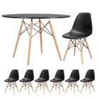 Kit - Mesa Redonda Eames 120 Cm Preto + 6 Cadeiras Eiffel Dsw