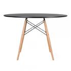 Kit - Mesa Redonda Eames 120 Cm Preto + 6 Cadeiras Eiffel Dsw