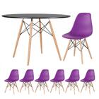 Kit - Mesa Redonda Eames 120 Cm Preto + 6 Cadeiras Eiffel Dsw