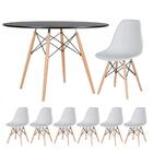 Kit - Mesa Redonda Eames 120 Cm Preto + 6 Cadeiras Eiffel Dsw