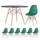 Kit - Mesa Redonda Eames 120 Cm Preto + 6 Cadeiras Eiffel Dsw