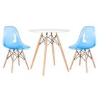 Kit - Mesa Redonda Eames 70 Cm Branco + 2 Cadeiras Eiffel Dsw