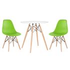 Kit - Mesa Redonda Eames 70 Cm Branco + 2 Cadeiras Eiffel Dsw