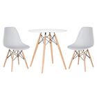 Kit - Mesa Redonda Eames 70 Cm Branco + 2 Cadeiras Eiffel Dsw