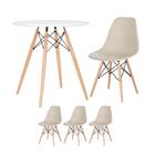 Kit - Mesa Redonda Eames 70 Cm Branco + 3 Cadeiras Eiffel Dsw