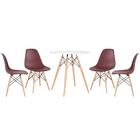 Kit - Mesa Redonda Eames 70 Cm Branco + 4 Cadeiras Eiffel Dsw