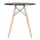 Kit - Mesa Redonda Eames 70 Cm Preto + 3 Cadeiras Eiffel Dsw