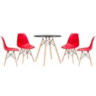 Kit - Mesa Redonda Eames 70 Cm Preto + 4 Cadeiras Eiffel Dsw