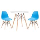 Kit - Mesa Redonda Eames 80 Cm Branco + 2 Cadeiras Eiffel Dsw