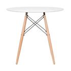 Kit - Mesa Redonda Eames 80 Cm Branco + 2 Cadeiras Estofadas