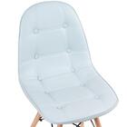 Kit - Mesa Redonda Eames 80 Cm Branco + 3 Cadeiras Estofadas