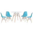 Kit - Mesa Redonda Eames 80 Cm Branco + 4 Cadeiras Eiffel Dsw