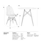 Kit - Mesa Redonda Eames 80 Cm Preto + 3 Cadeiras Estofadas E
