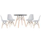 Kit - Mesa Redonda Eames 80 Cm Preto + 4 Cadeiras Eiffel Dsw