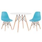 Kit - Mesa Redonda Eames 90 Cm Branco + 2 Cadeiras Eiffel Dsw