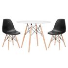 Kit - Mesa Redonda Eames 90 Cm Branco + 2 Cadeiras Eiffel Dsw