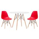 Kit - Mesa Redonda Eames 90 Cm Branco + 2 Cadeiras Eiffel Dsw