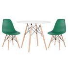 Kit - Mesa Redonda Eames 90 Cm Branco + 2 Cadeiras Eiffel Dsw