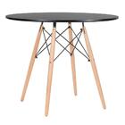 Kit - Mesa Redonda Eames 90 Cm Preto + 2 Cadeiras Eiffel Dsw