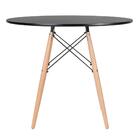 Kit - Mesa Redonda Eames 90 Cm Preto + 2 Cadeiras Eiffel Dsw