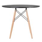 Kit - Mesa Redonda Eames 90 Cm Preto + 2 Cadeiras Eiffel Dsw