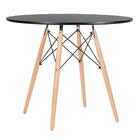 Kit - Mesa Redonda Eames 90 Cm Preto + 2 Cadeiras Eiffel Dsw